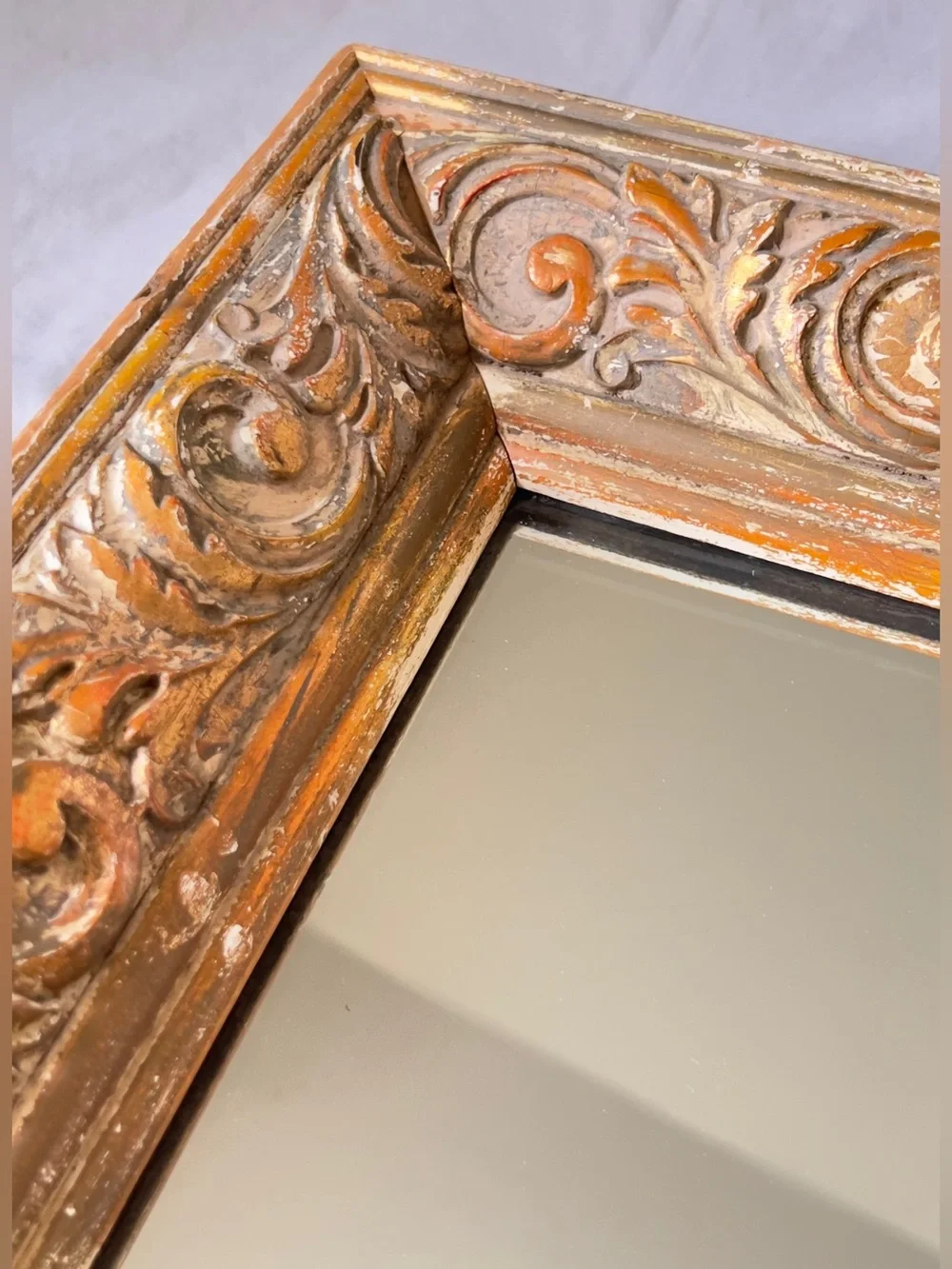 Vintage Baroque Gold Gilt Beveled Accent Mirror